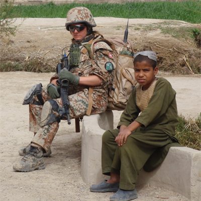 Danish female combat soldier in Afghanistan